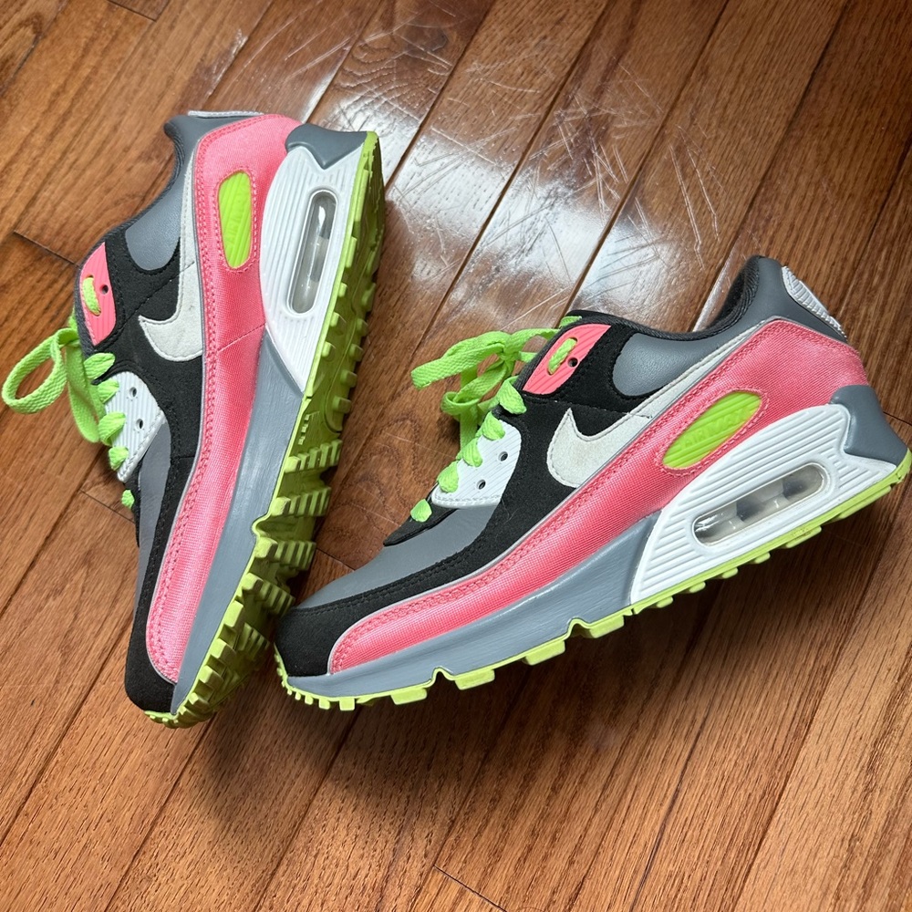 Nike By You Air Max 90 Green/ Grey/coral (FD5175-900), Men’s, 6.5 EUC